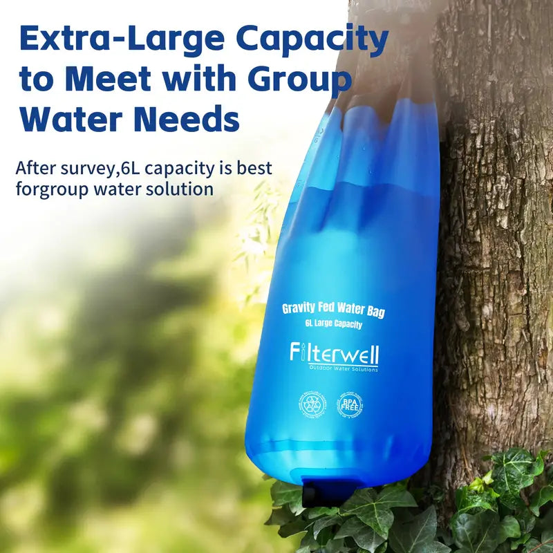 NNETM Filterwell 6L Gravity Water Filter Straw for Travel and Emergency-1