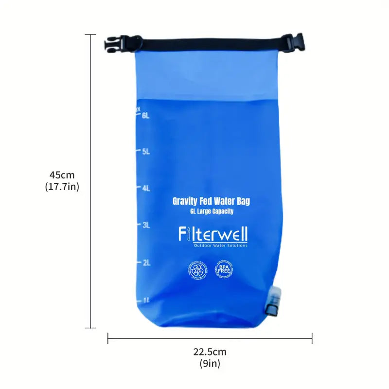 NNETM Filterwell 6L Gravity Water Filter Straw for Travel and Emergency-2