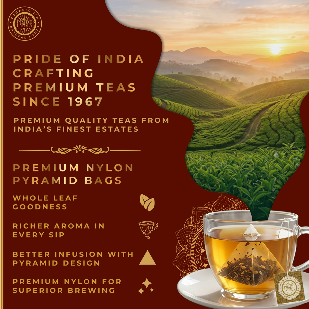 Natural Indian Tea Assortment Chest, 6 Types - 72 Tea Bags