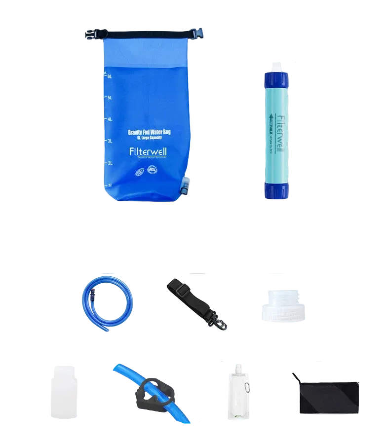 NNETM Filterwell 6L Gravity Water Filter Straw for Travel and Emergency-0