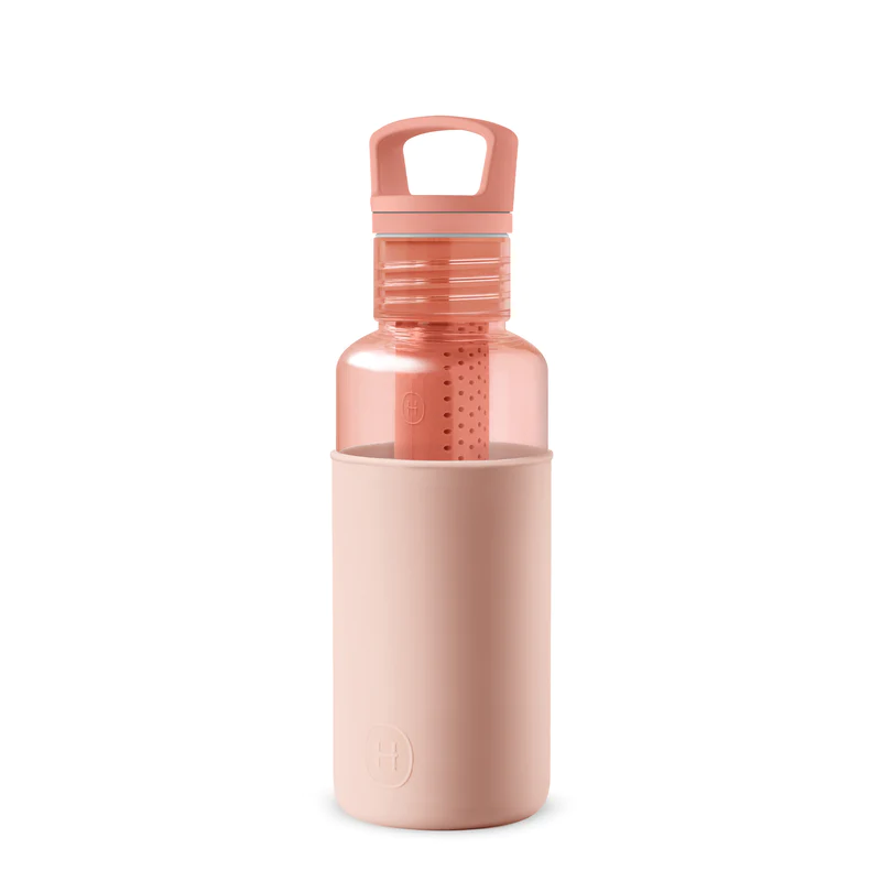 Clear Reusable Water Bottles With Infuser - Peachy Orange 20 oz-2