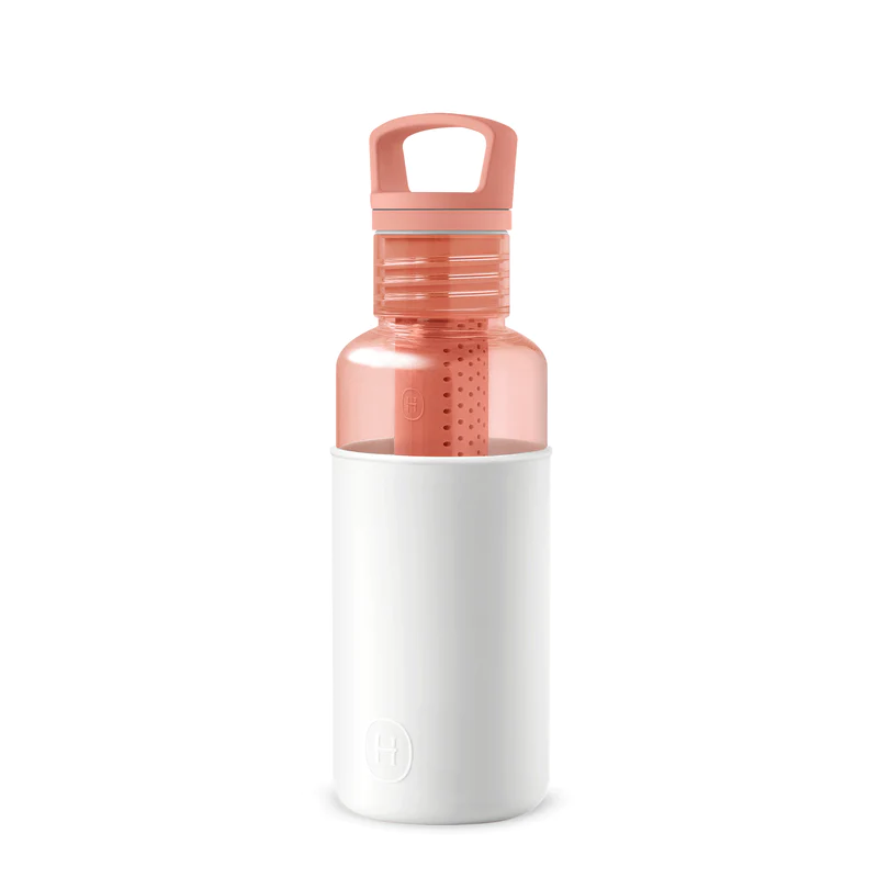 Clear Reusable Water Bottles With Infuser - Peachy Orange 20 oz-0